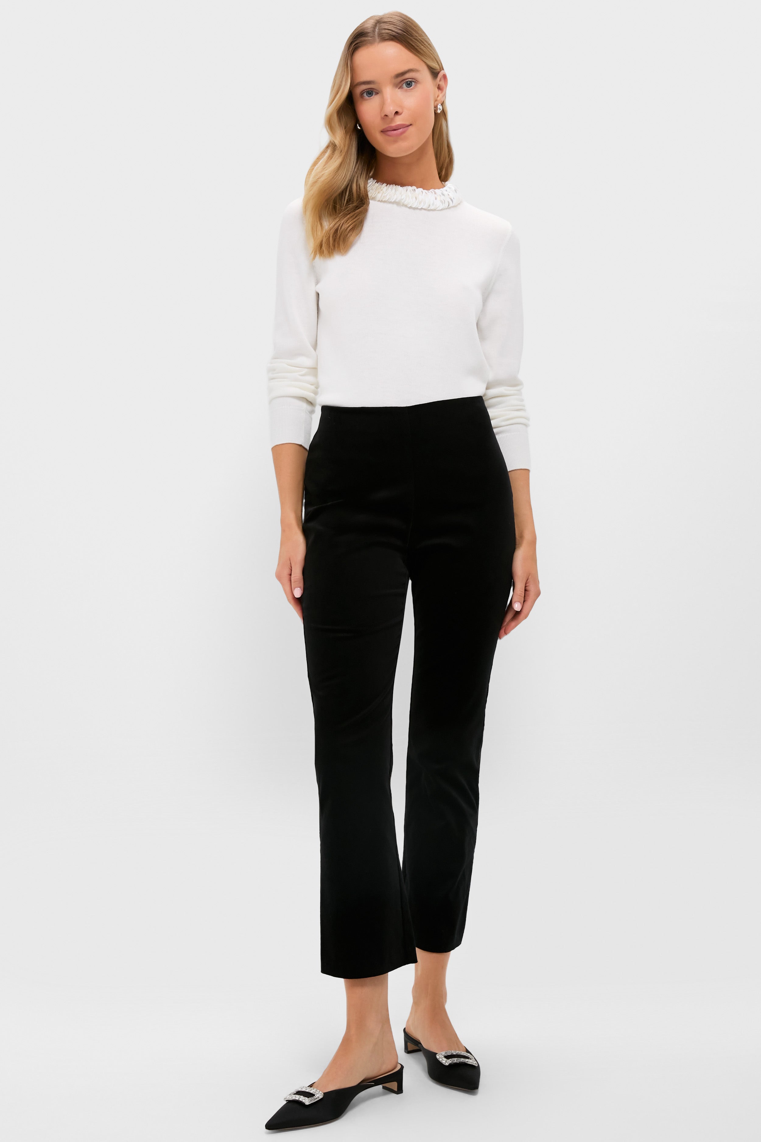 Ivory Sequin Trim Lina Sweater