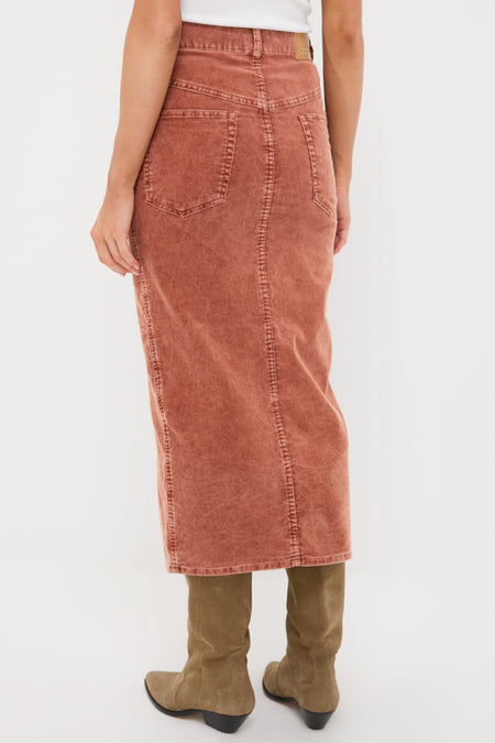Rust Odalie Corduroy Skirt