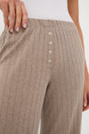 Beige Melange Pointelle Boxer Pants