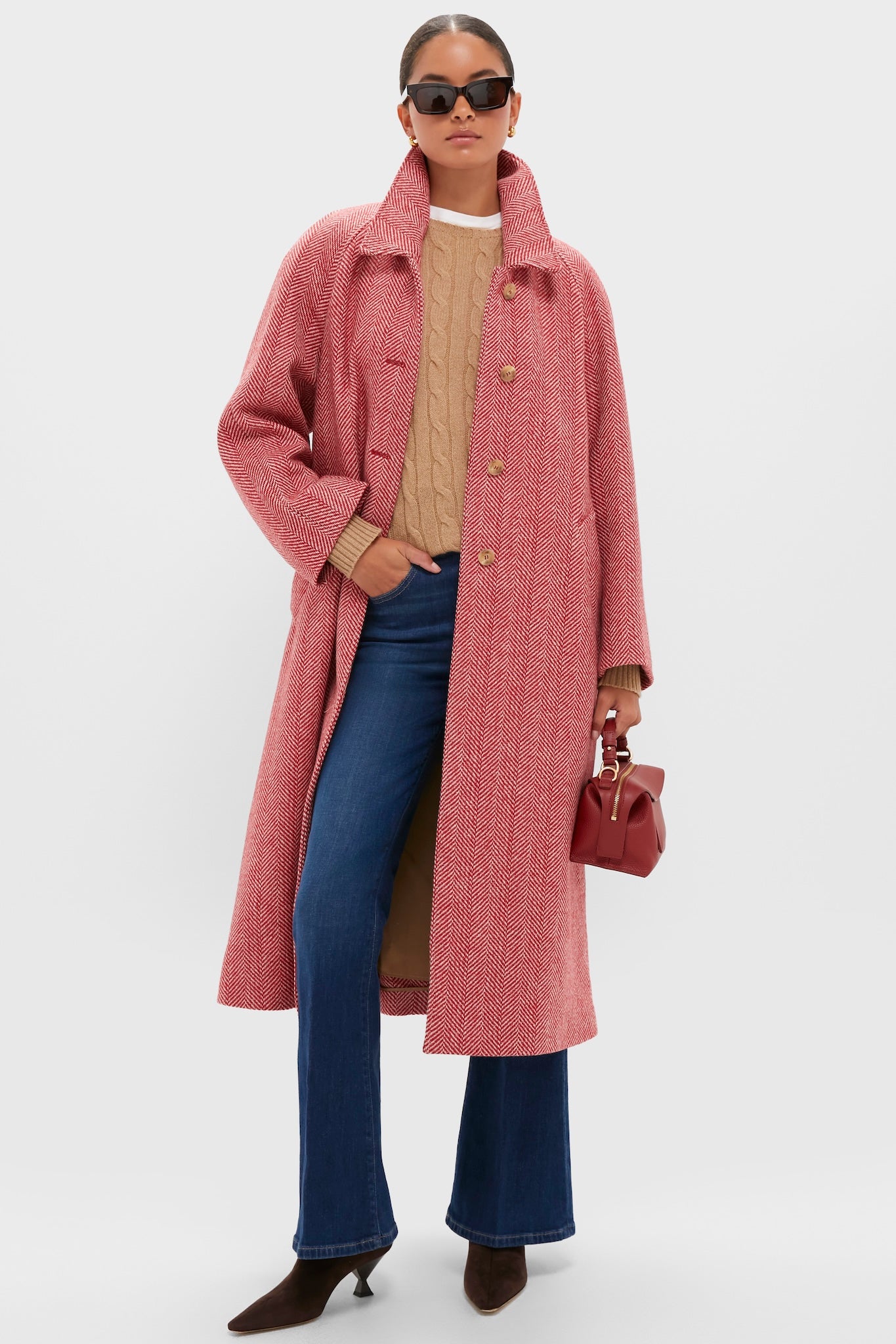 Red Chevron Ugola Coat | Weekend Max Mara