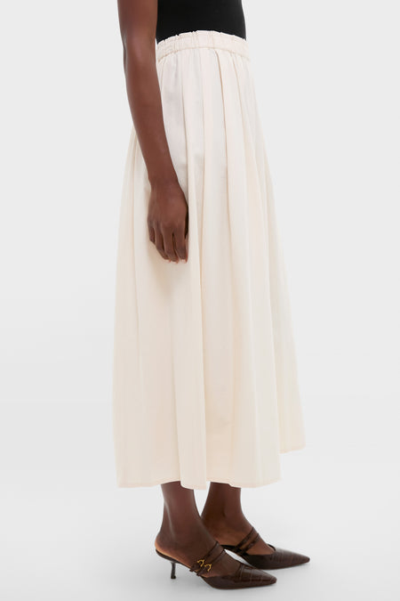 White Swan Soft Pleated Maxi Skirt