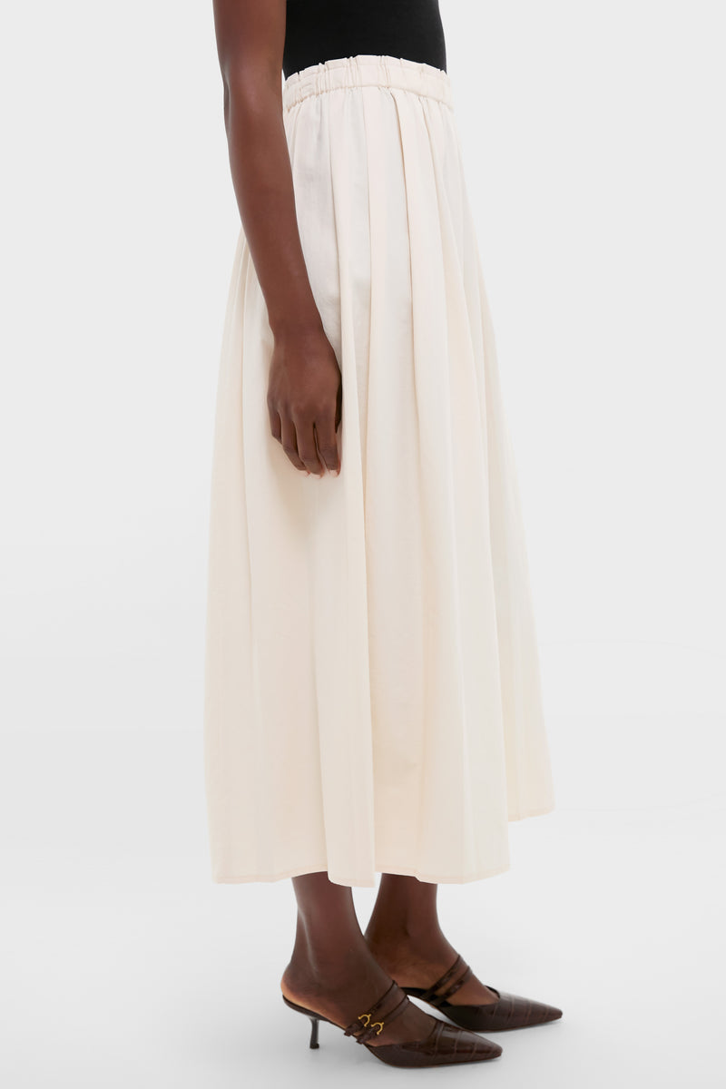 White Swan Soft Pleated Maxi Skirt