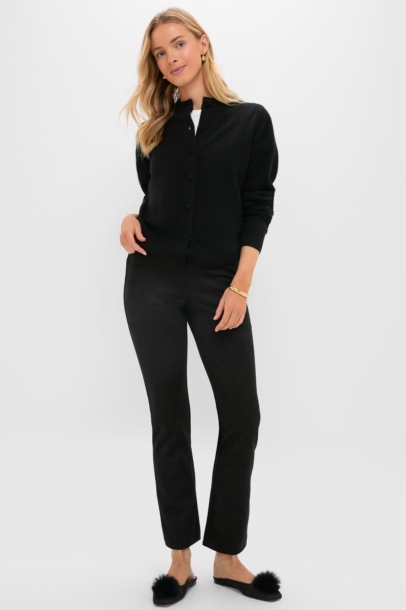Black Vegan Suede Long Ashford Pants