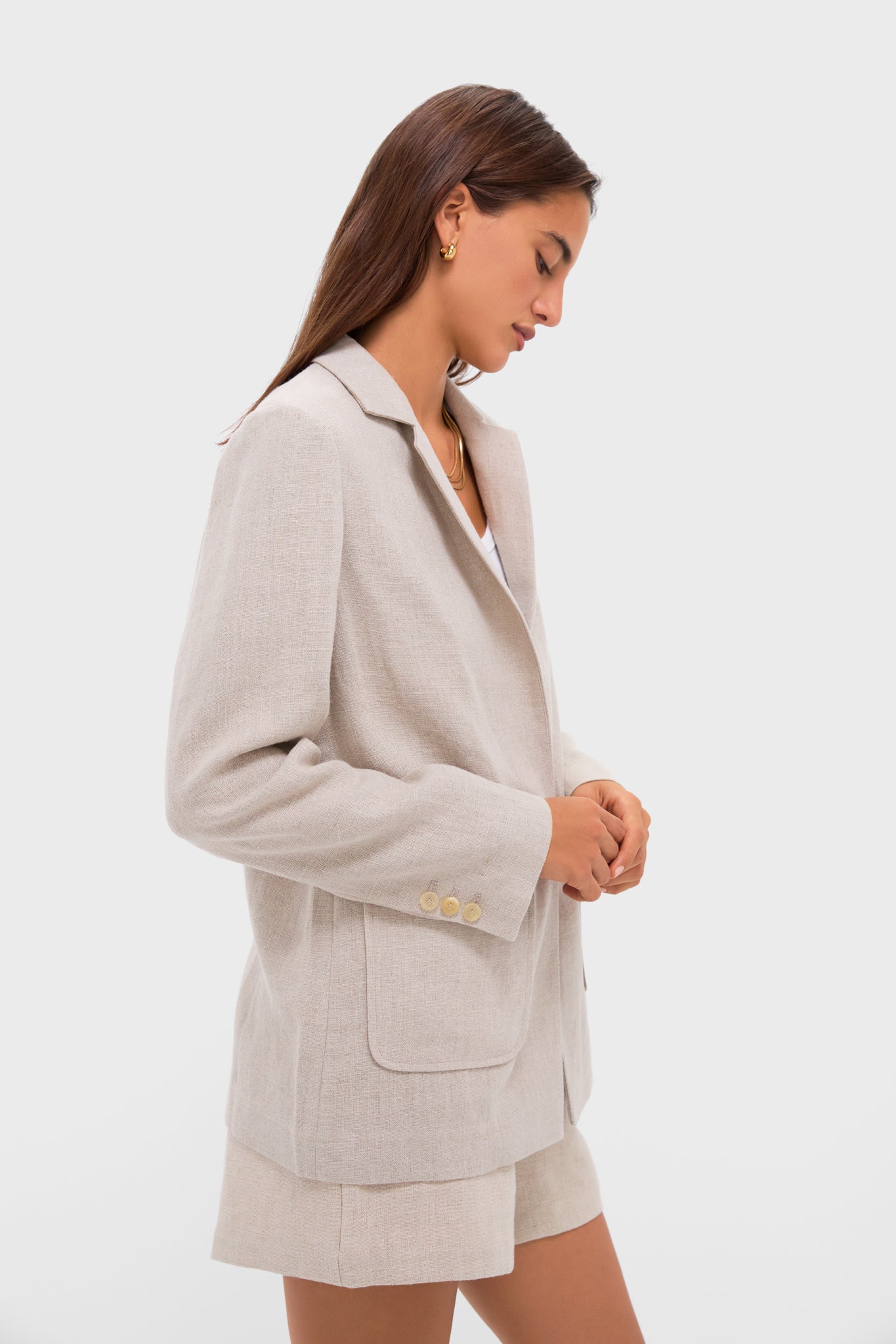 Tan Linen Carla Blazer