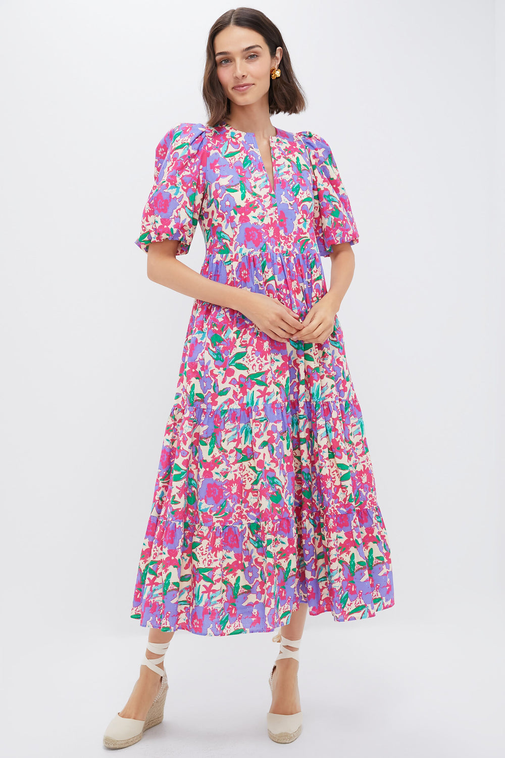 magenta floral maxi dress Magenta Floral Button Front Maxi Dress - All Dresses