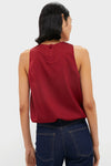 Red Satin Ramona Bubble Hem Top