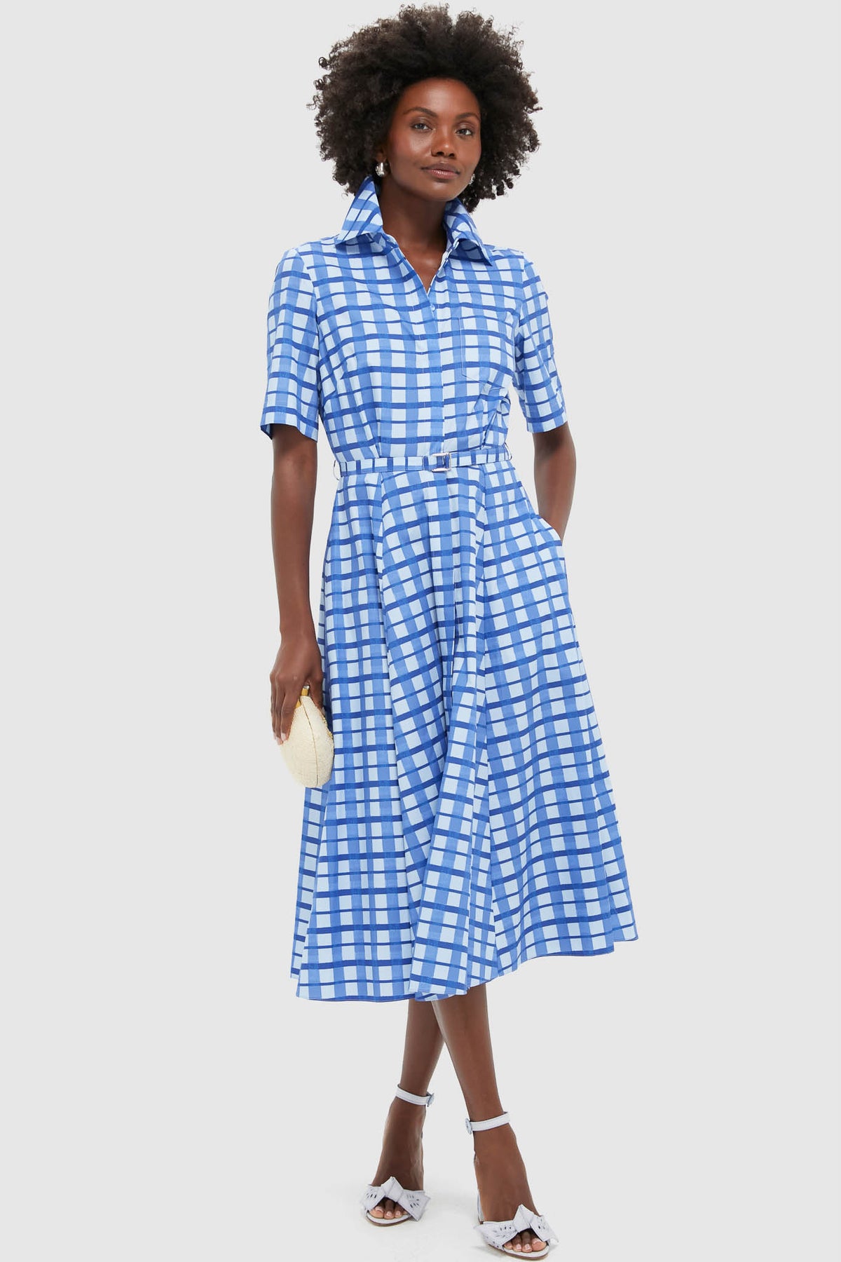 blue gingham dress edikted Edikted Women's Gingham Off Shoulder Bubble Mini Dress
