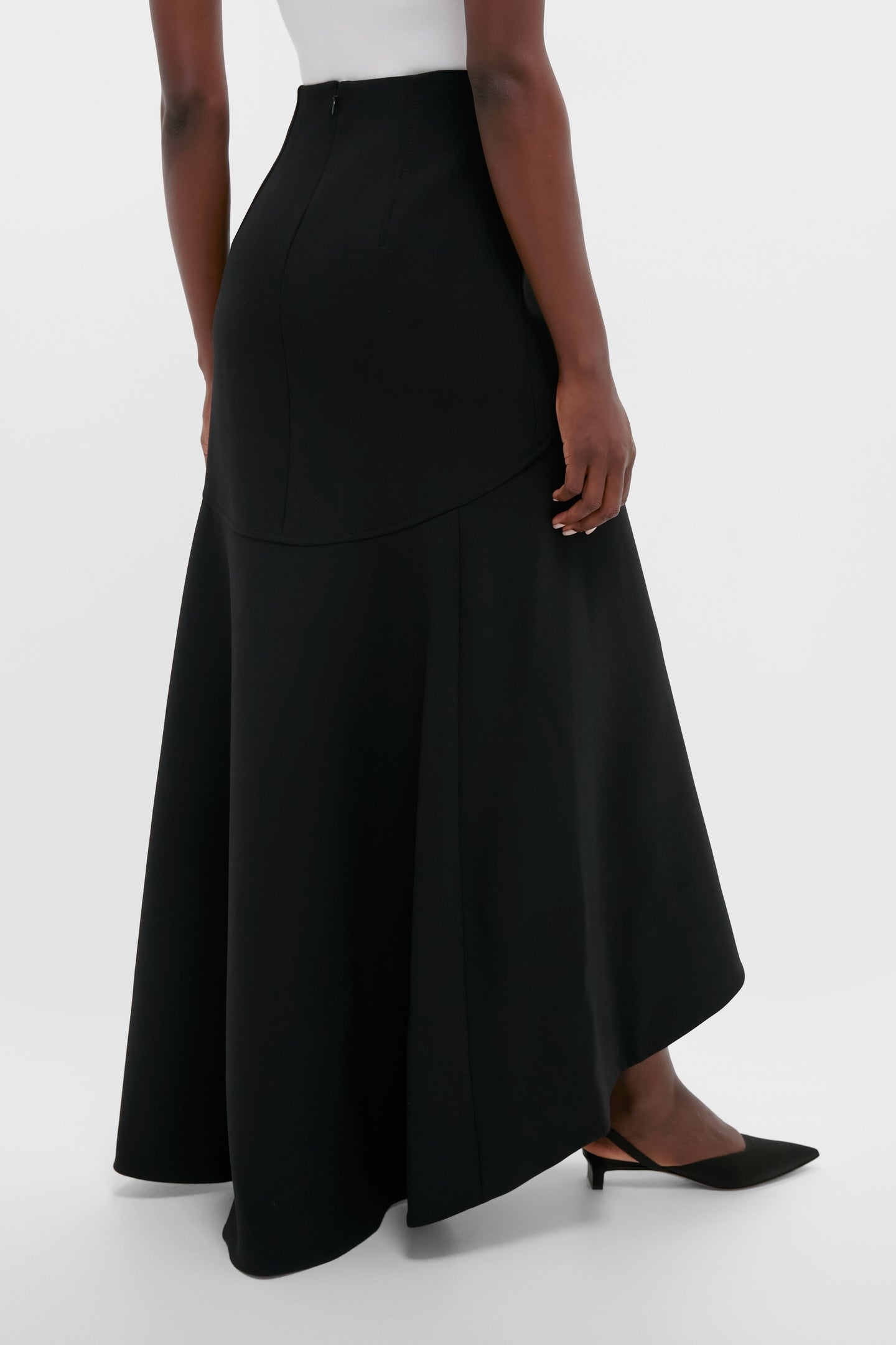 Black Synan Birdseye Suiting Maxi Skirt