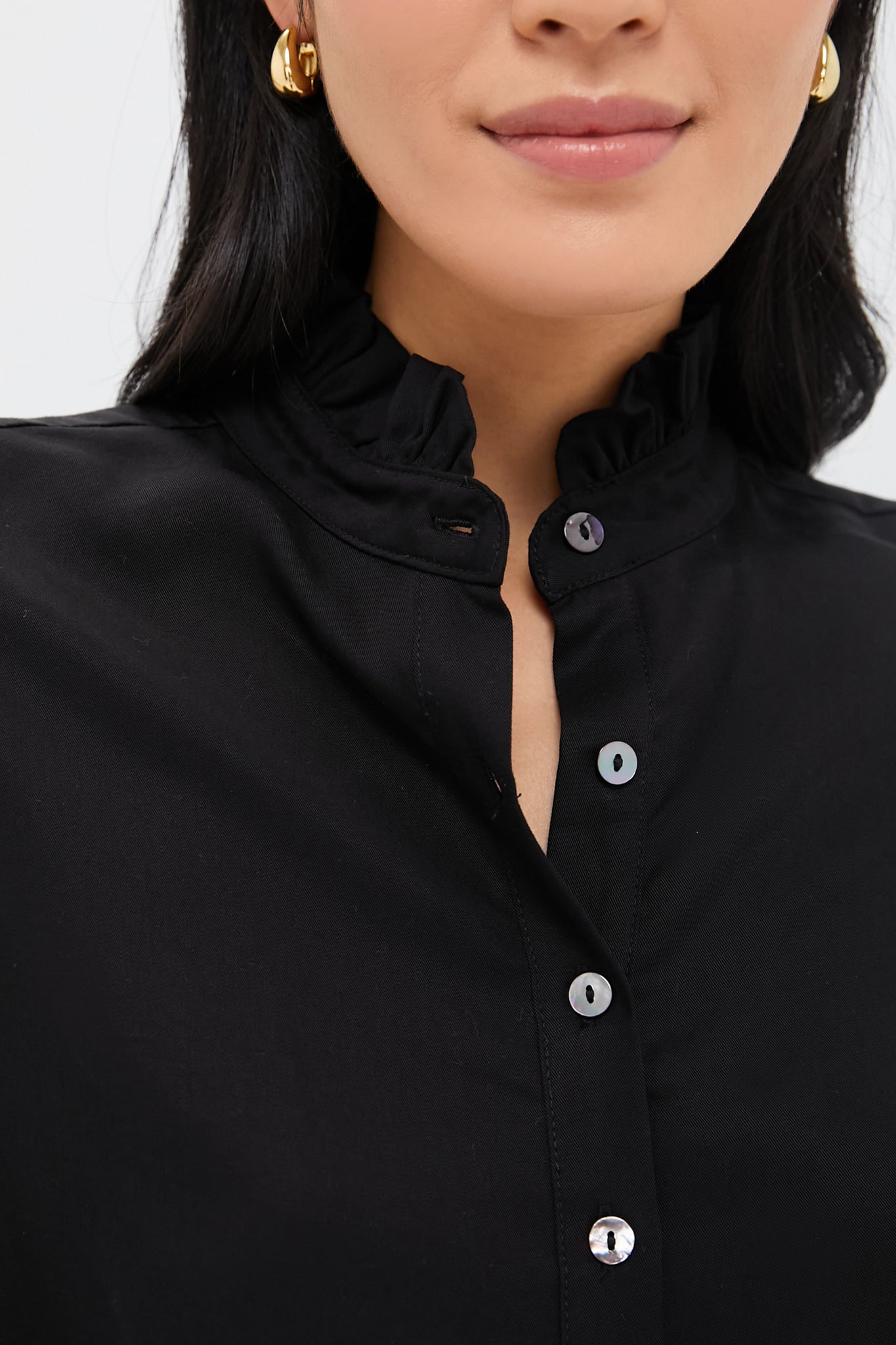 Black Teagan Popover Shirt