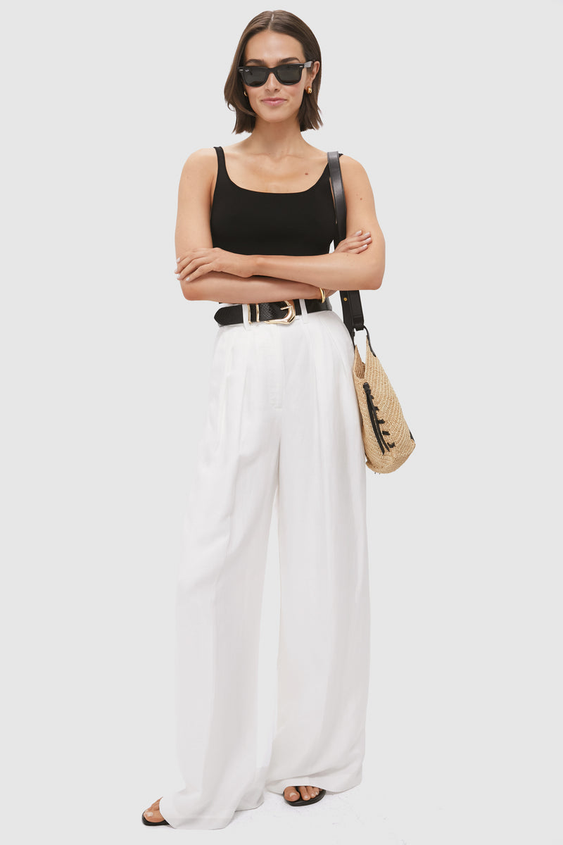 Ivory Linen Blend Lou Trouser