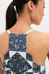 Navy Ana Patchwork Print Tank Dress