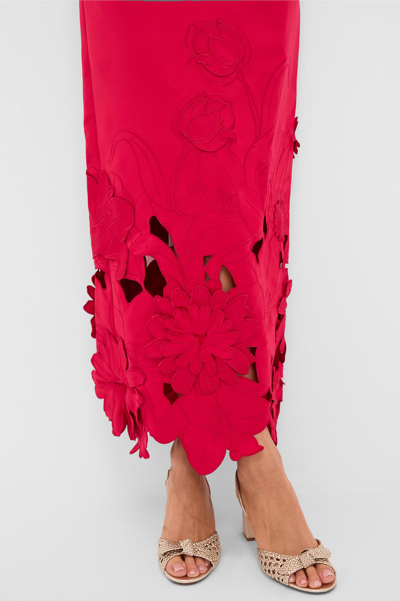 Rosa Rayna Applique Bustier Maxi Dress