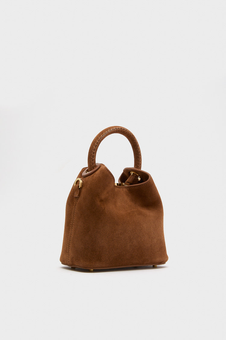 Cognac Suede Madeleine Bag