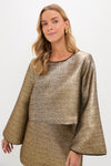 Gold Textured Jacquard Maxine Top