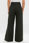 Hunter Green Tweed Herringbone Wide Leg Watson Trousers