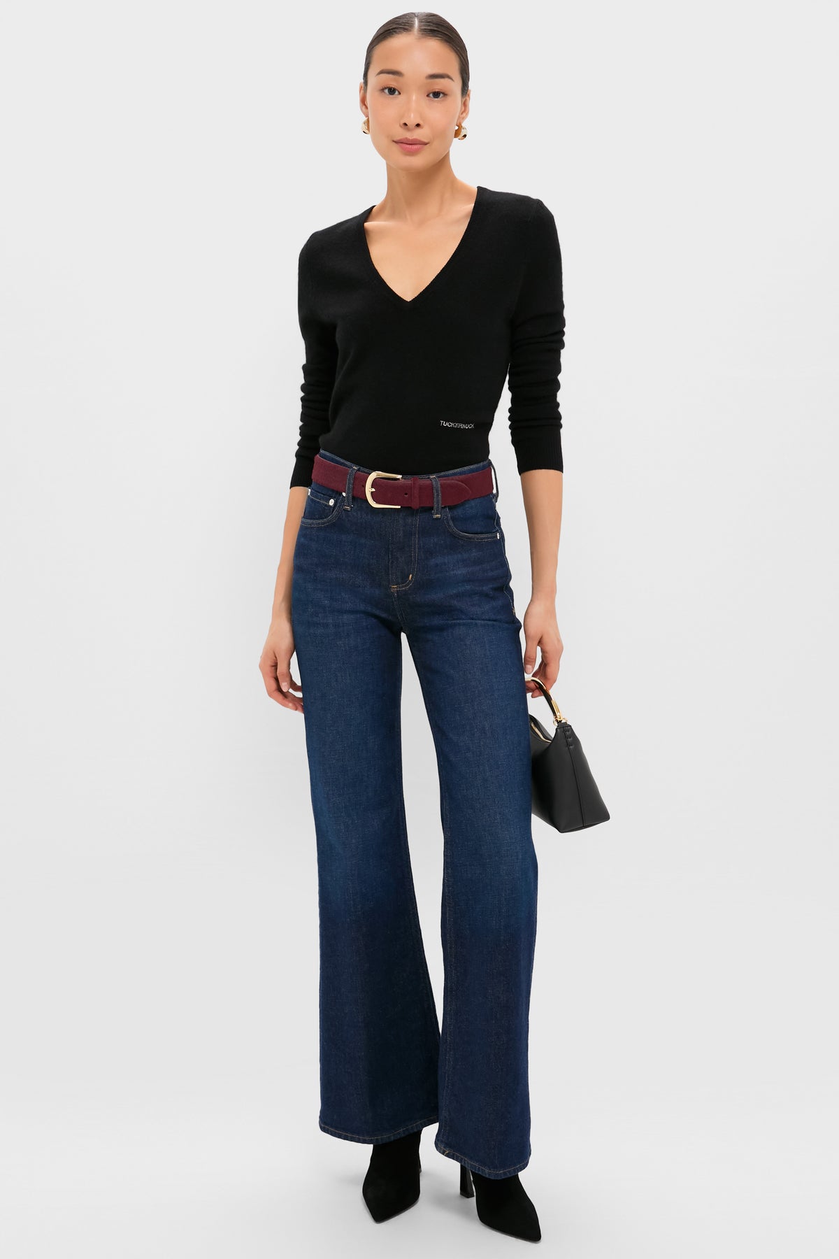 Burgundy Kennedy Calf-Hair Belt