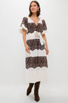 Cream with Western Lace Print Fairground Dress