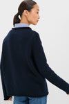 Navy Cotton Americana Sweater