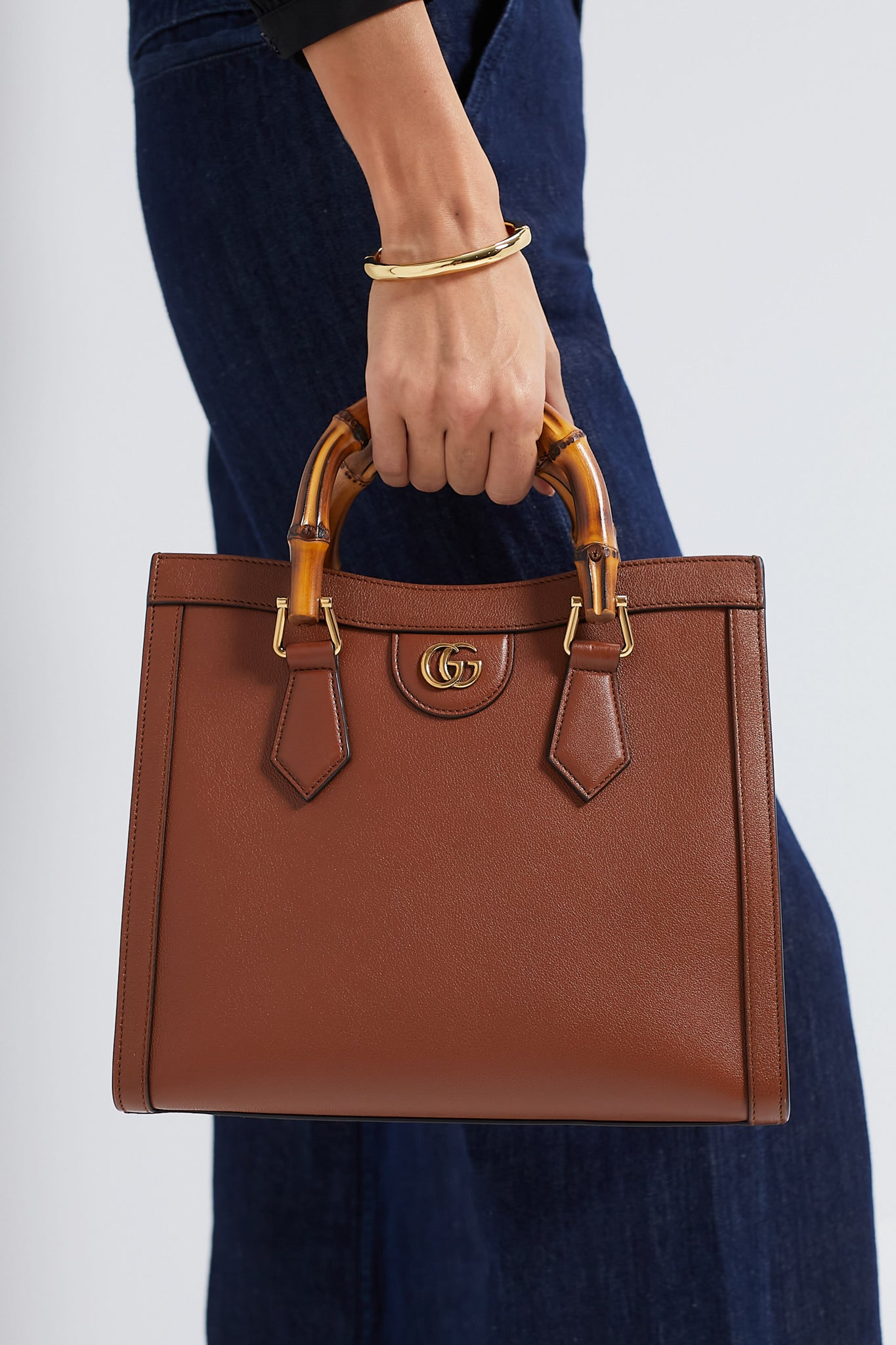 GUCCI Brown Bamboo Diana 2 Way Handbag