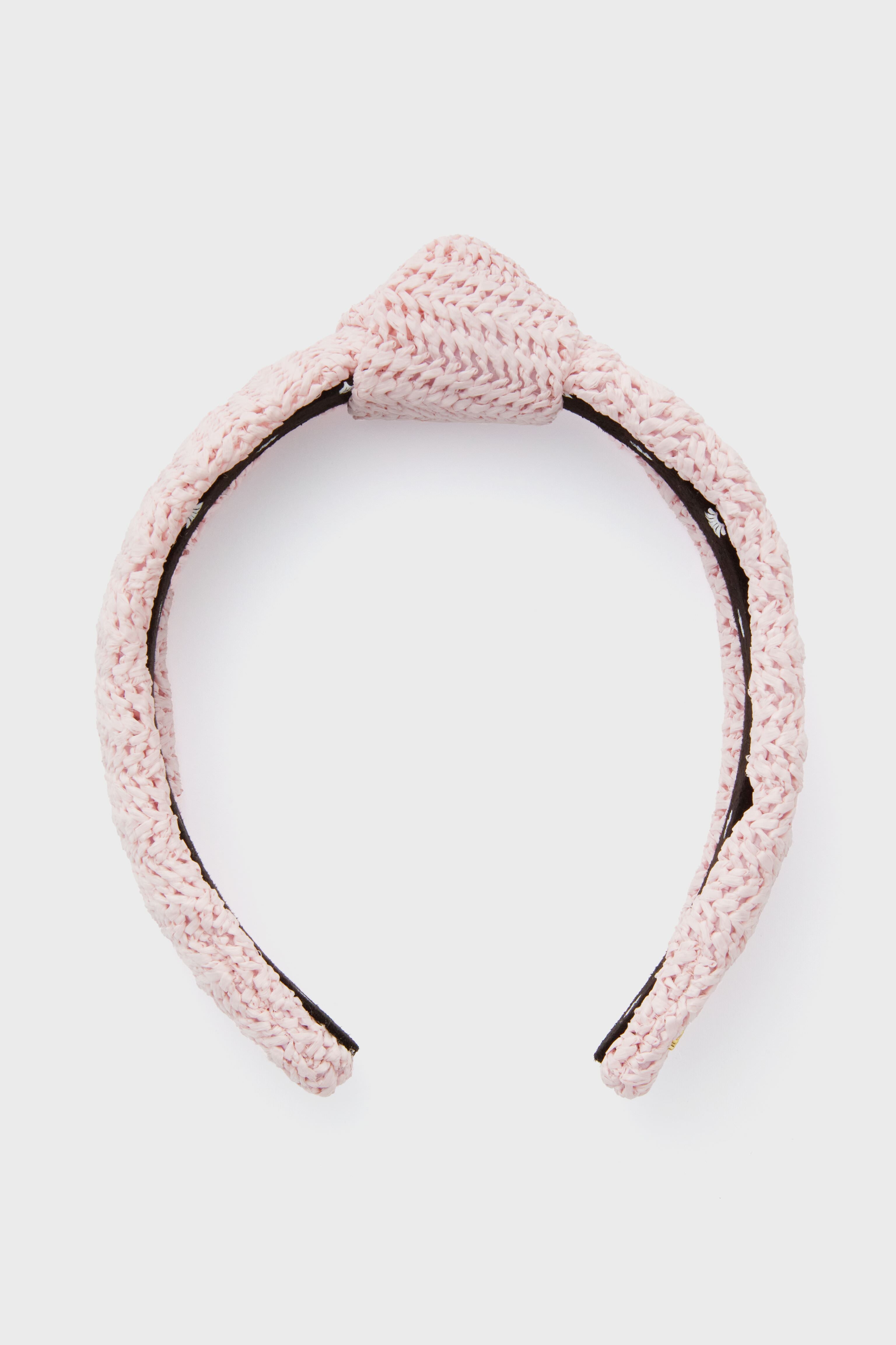Blush Raffia Slim Knotted Headband | Lele Sadoughi display picture 2