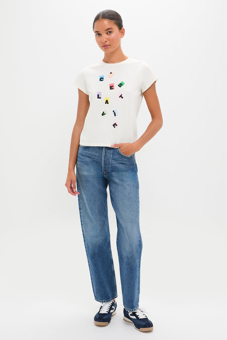 Cream with Multi C'est La Vie Classic Tee