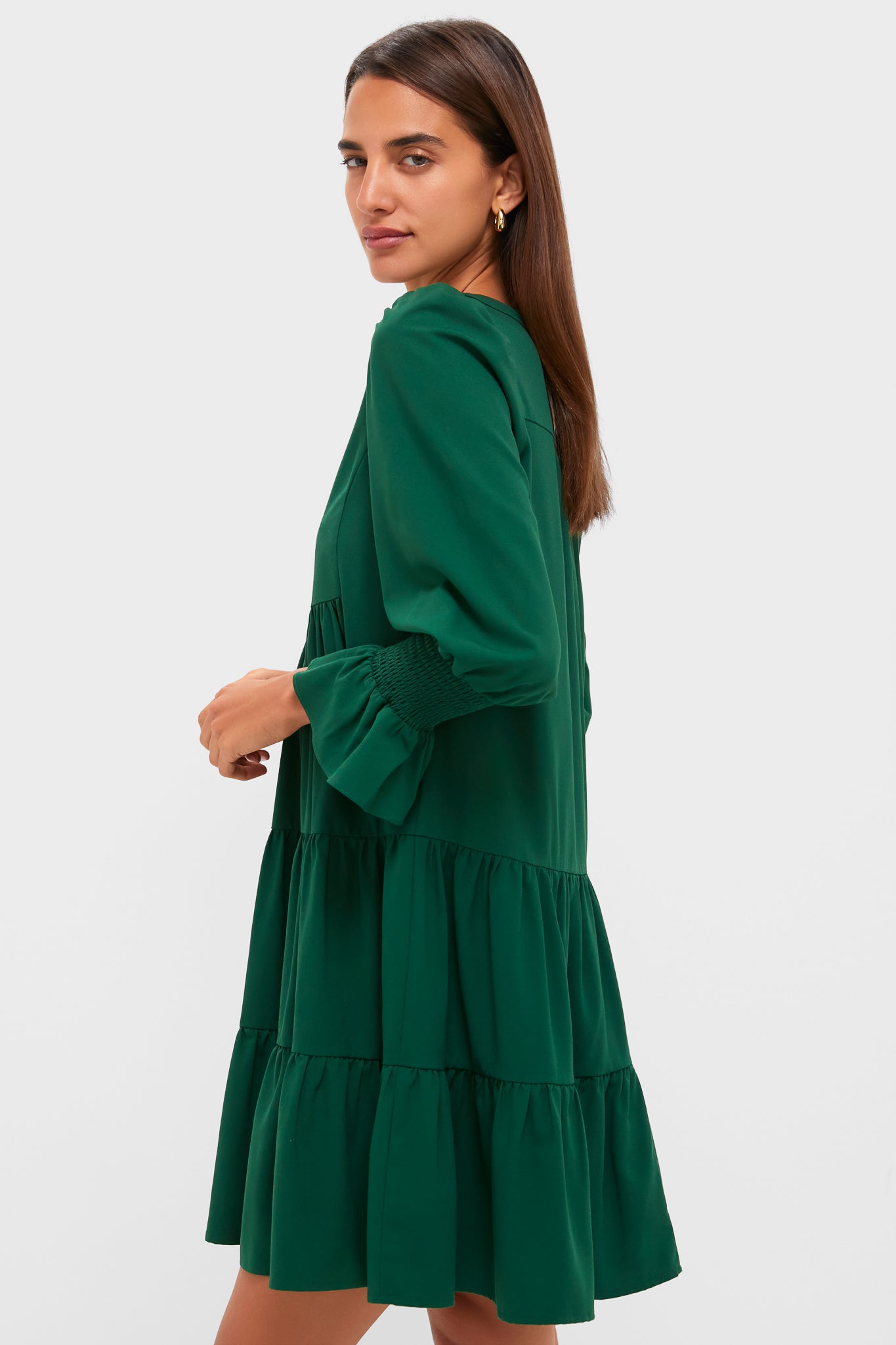 Hunter Green Crepe Kenzo Dress