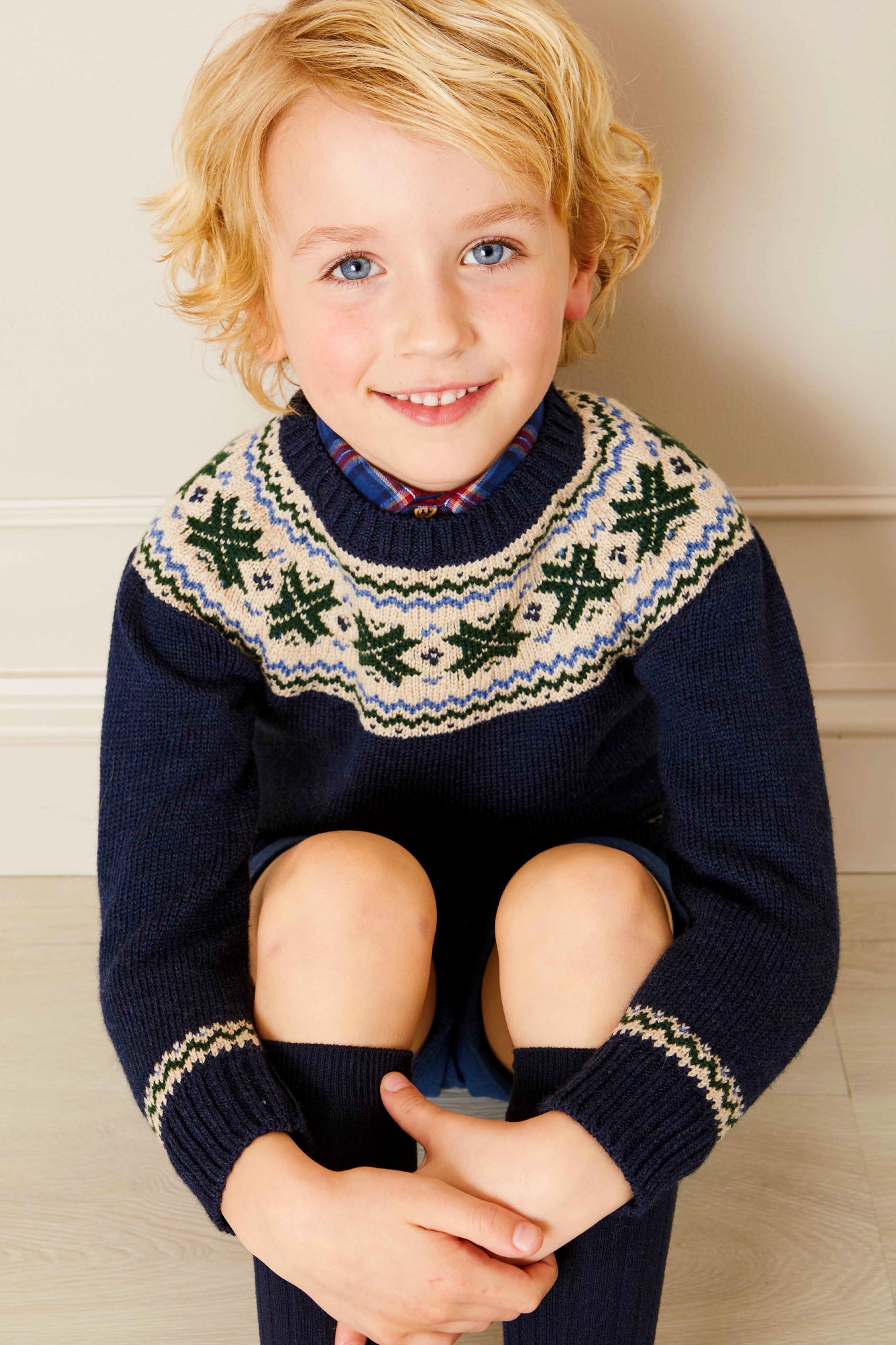 Classic Fair Isle Jumper in Navy