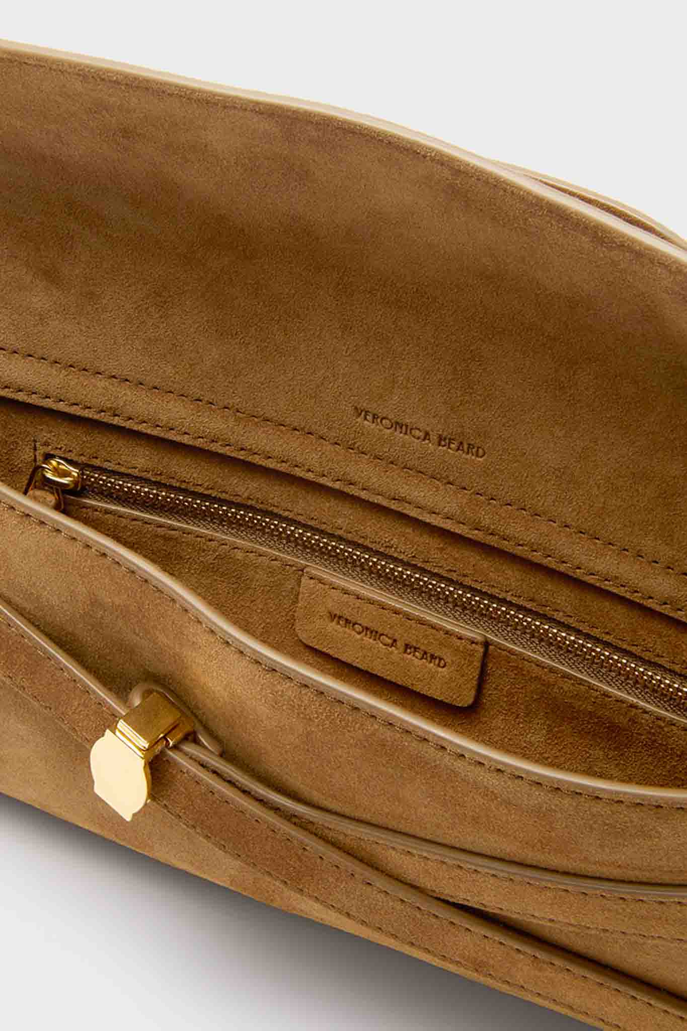 Acorn Suede Veronica Beard Dash Clutch