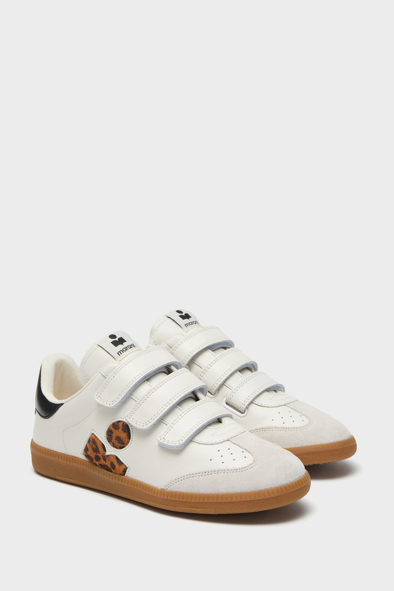 Ecru and Leopard Beth Sneaker
