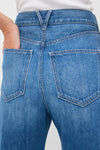 Back view of the French Kiss Taylor High Rise Wide Leg jeans, showcasing a classic, effortless style with a wide-leg silhouette and high-end Italian denim.