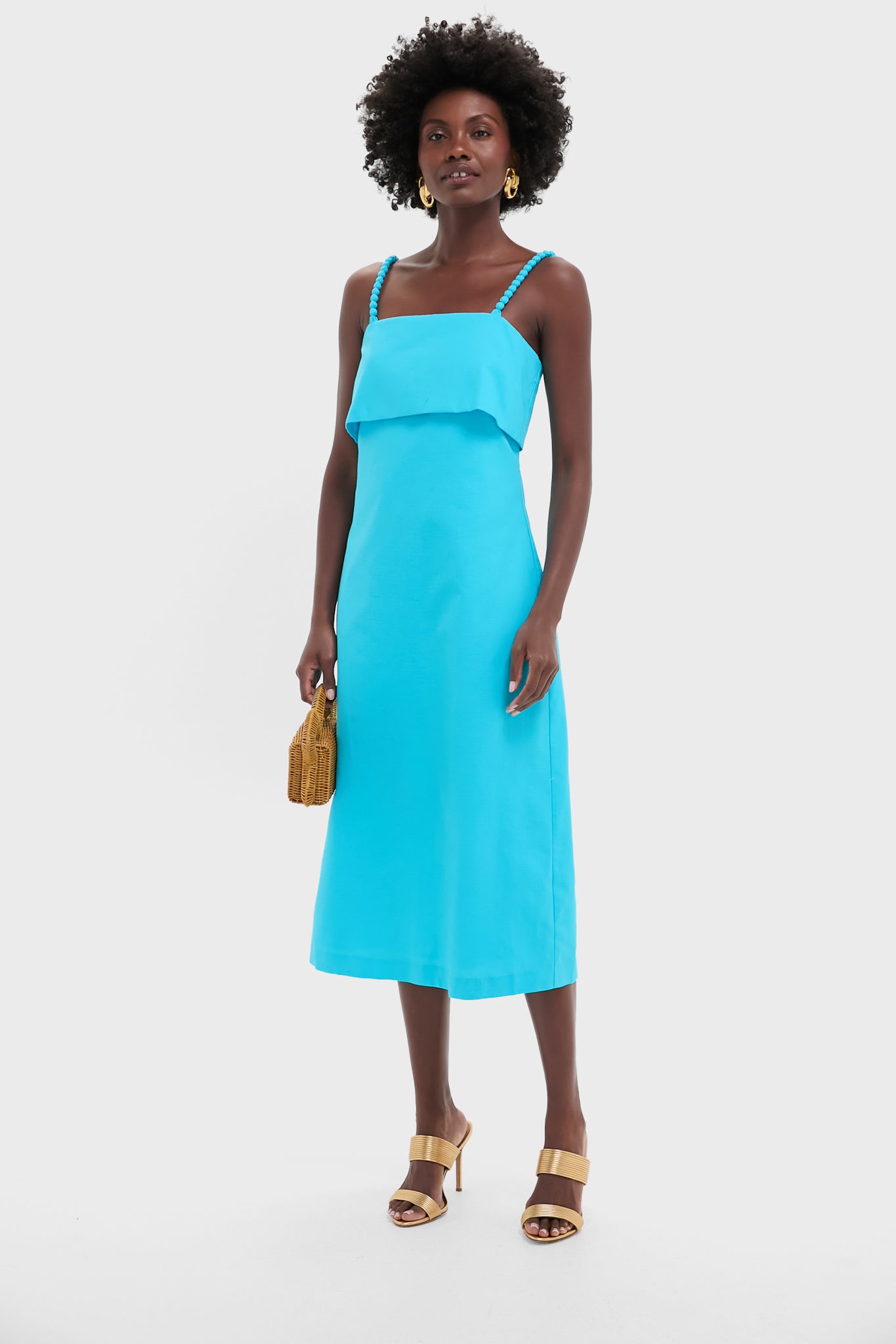 Aqua Linen Azura Midi Dress