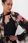 Russet Floral Hypnotic Flutter Blouse