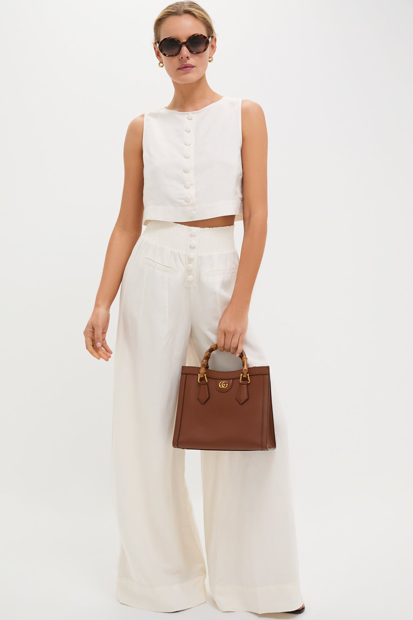 Gucci Brown Diana Bamboo Handle Tote