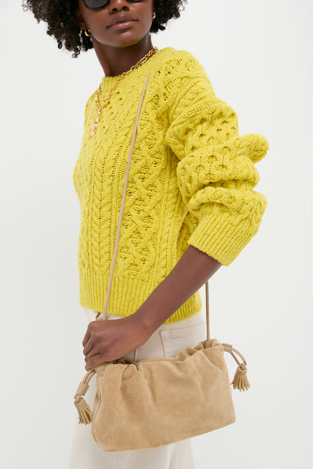 Latte Small Suede Stash Crossbody