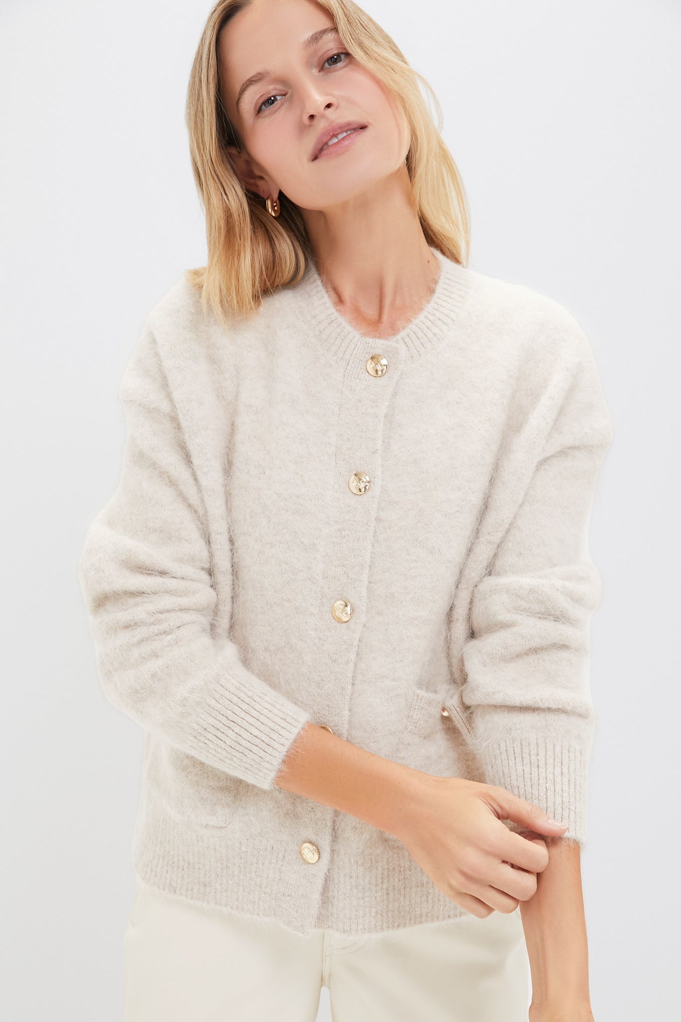 Light Oat Bobbie Cardigan | Anine Bing