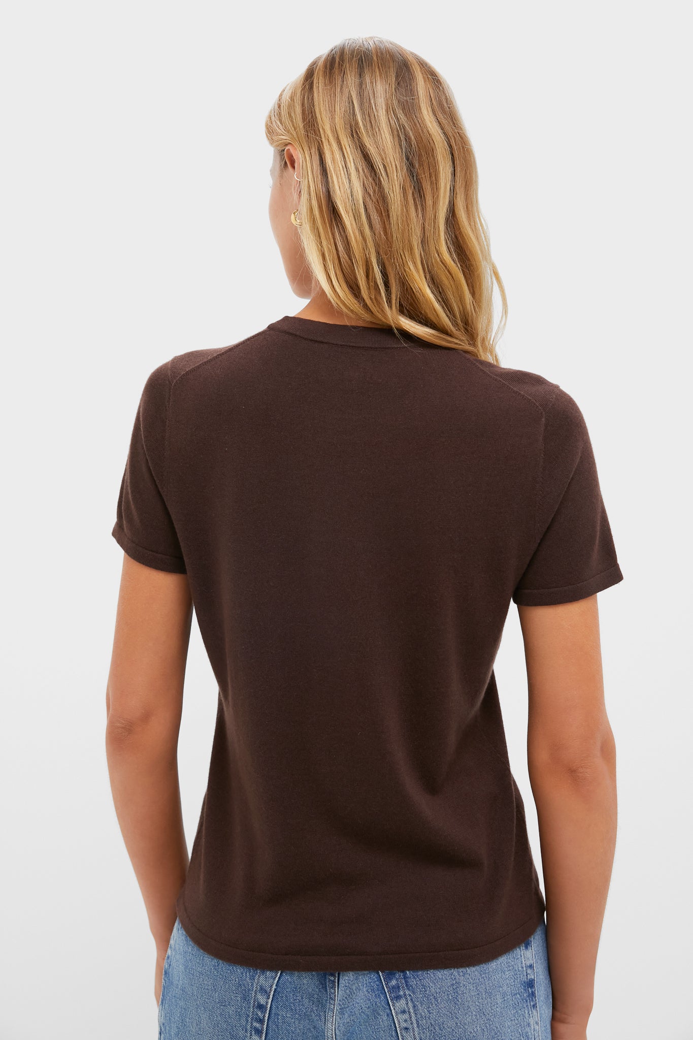 Chocolate Cashmere Silk Katie Tee