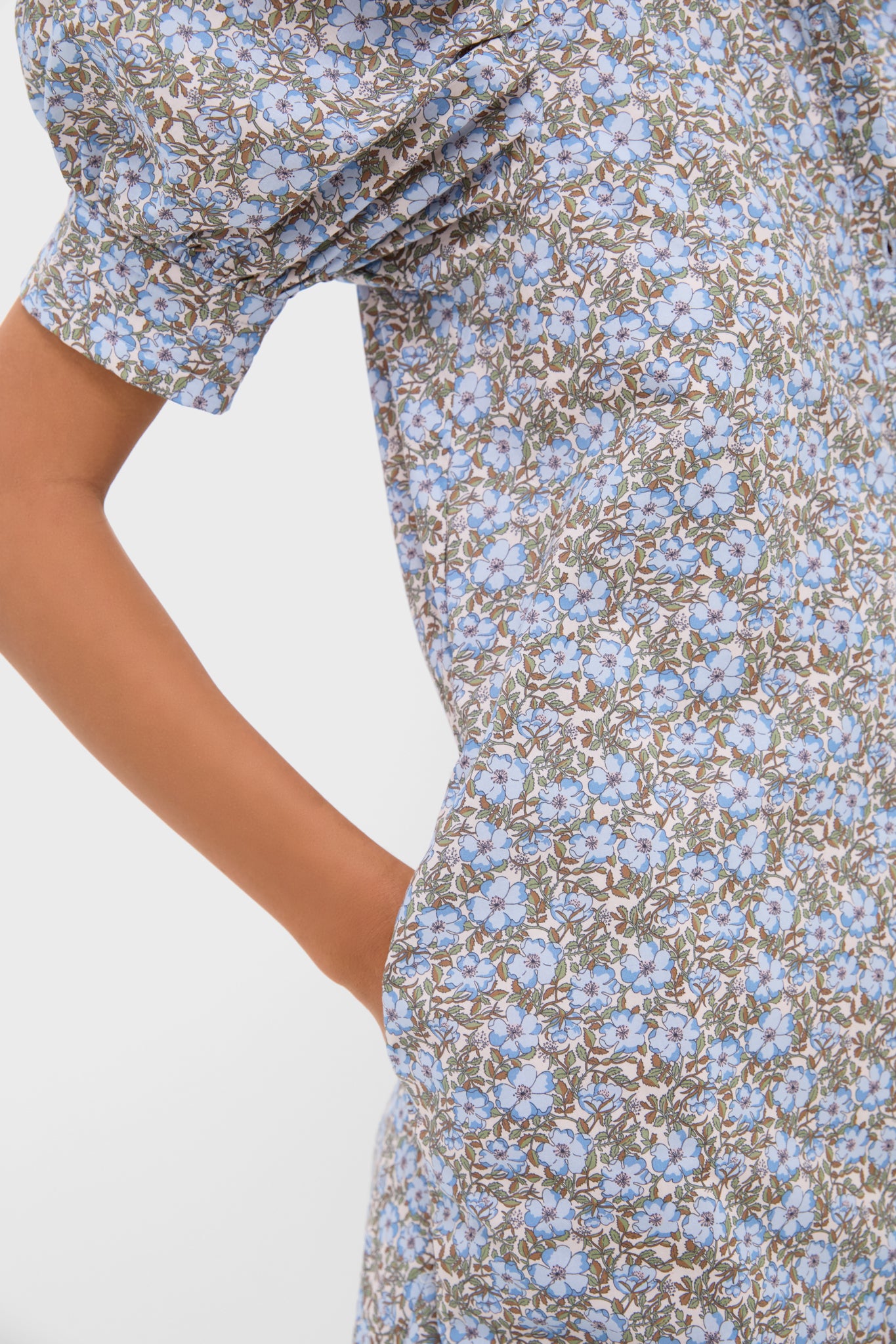 Dusty Blue & Brown Floral Louisa Maxi Dress | Hyacinth House Dusty Blue & Brown Floral Louisa Maxi Dress | Hyacinth House
