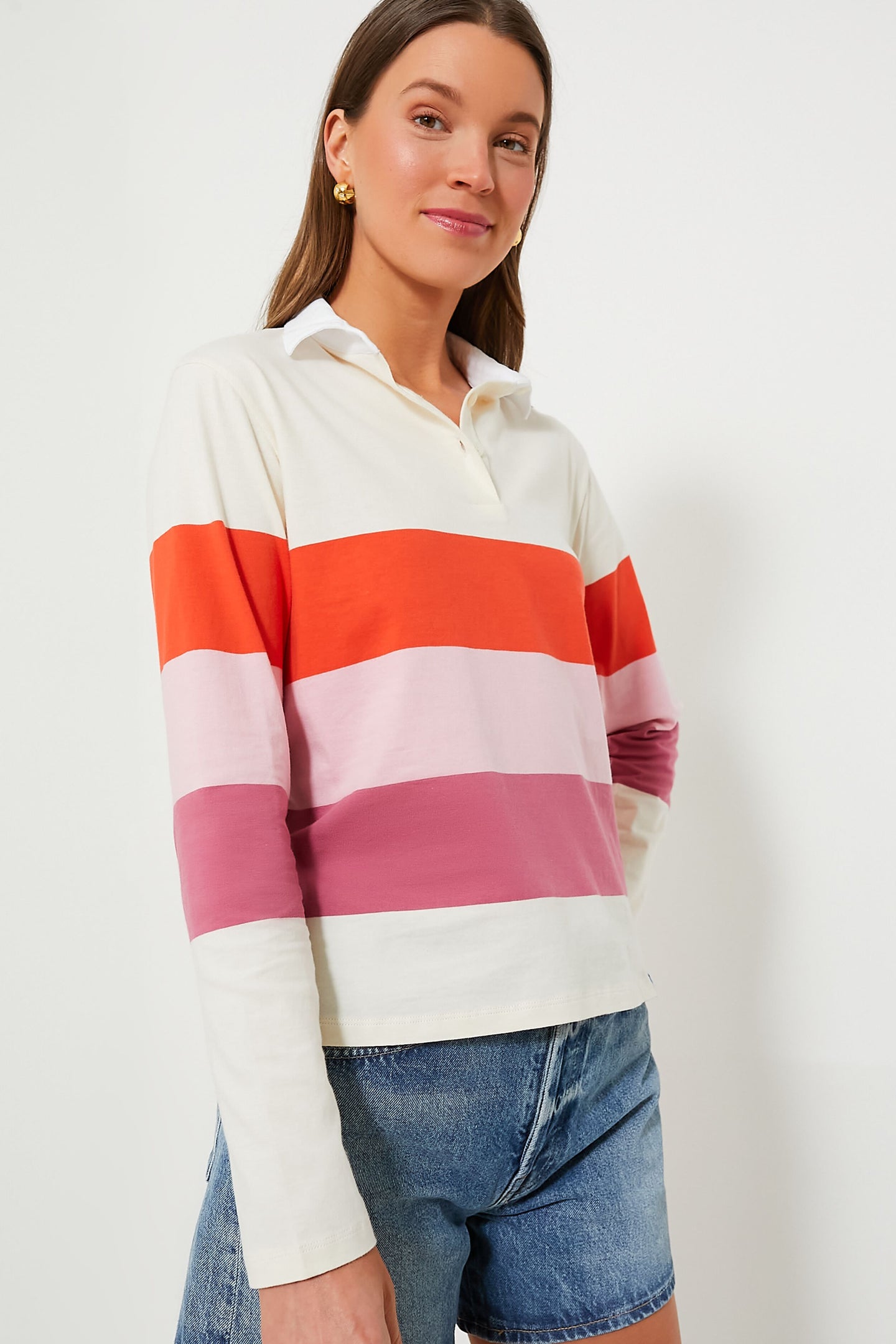 The Poppy Blush Raspberry Colorblock Rugby | KULE