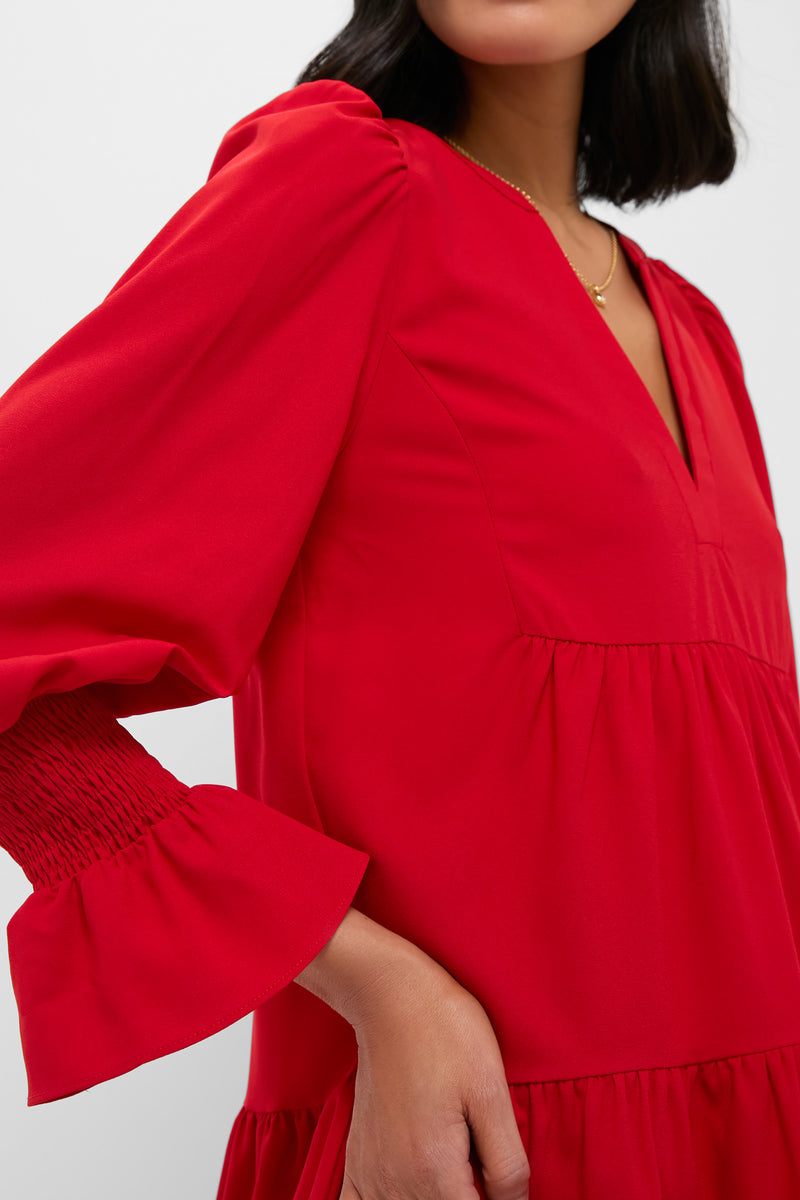 Red Crepe Kenzo Dress