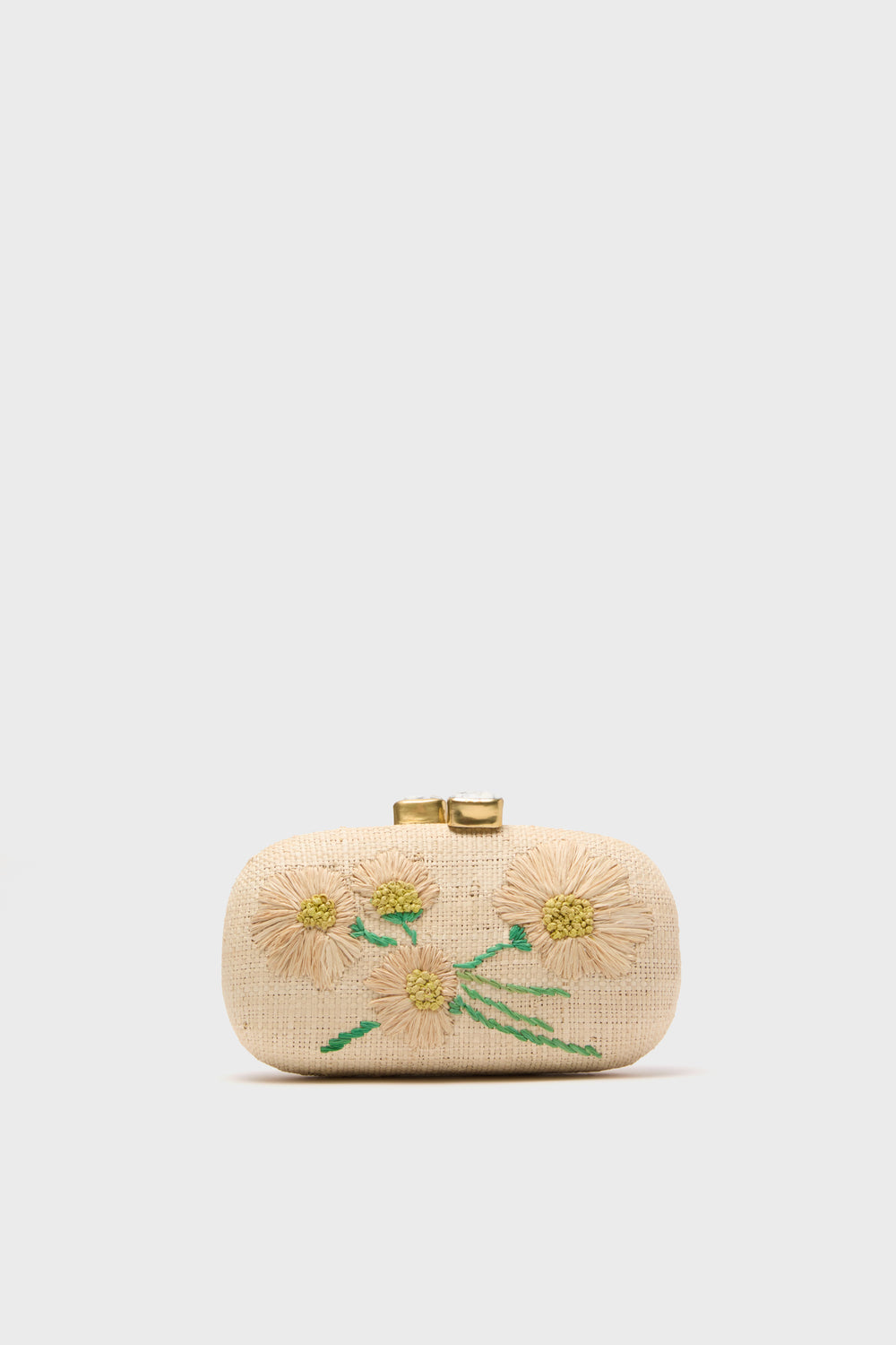 Natural Vintage Daisies Clutch