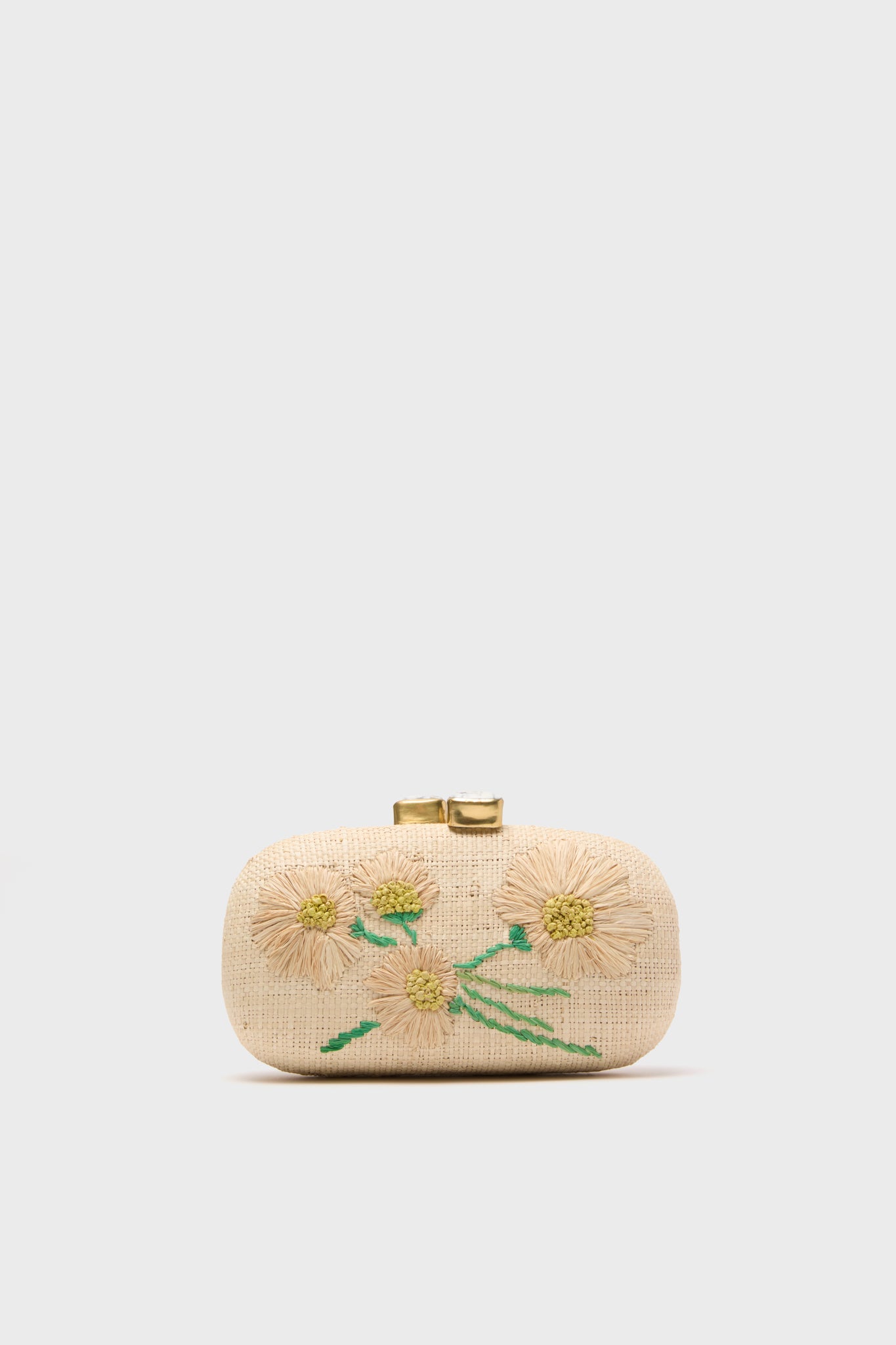 Natural Vintage Daisies Clutch