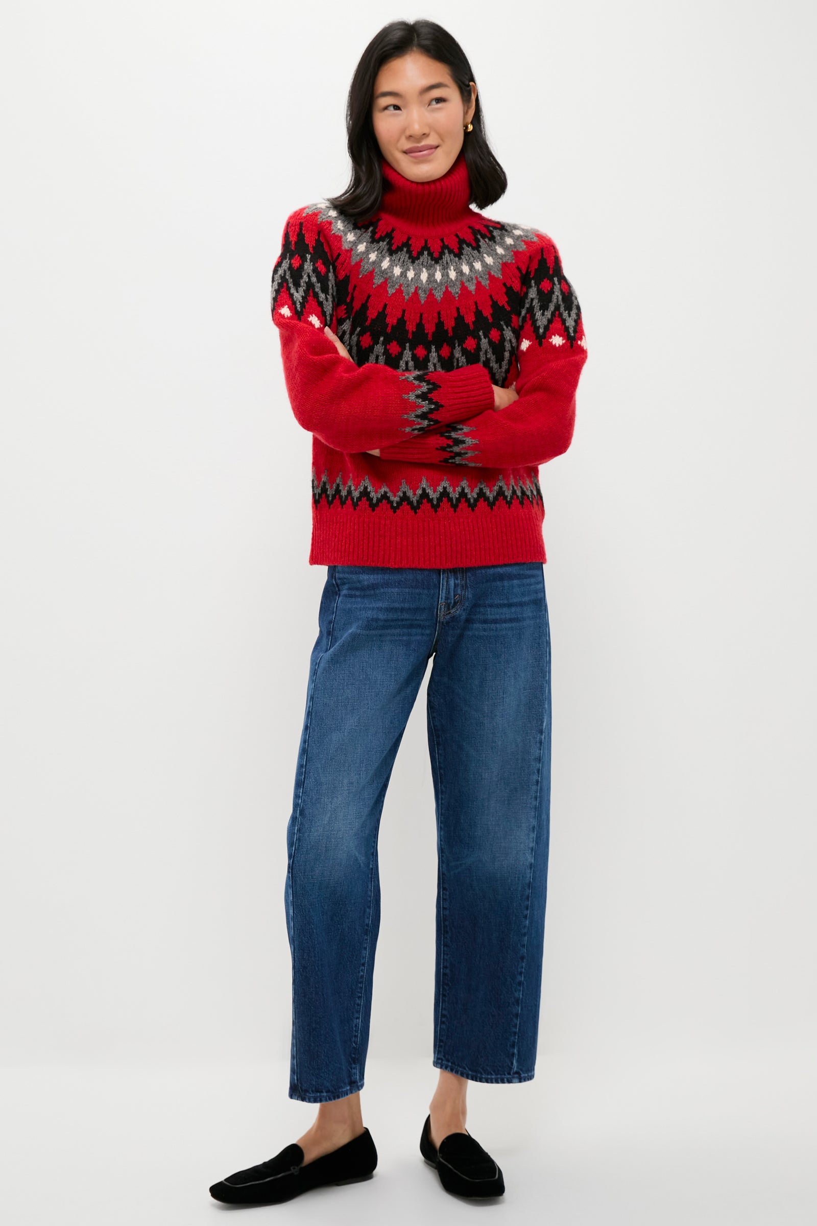 Fireside Red Fairisle Multi Turtleneck Sweater