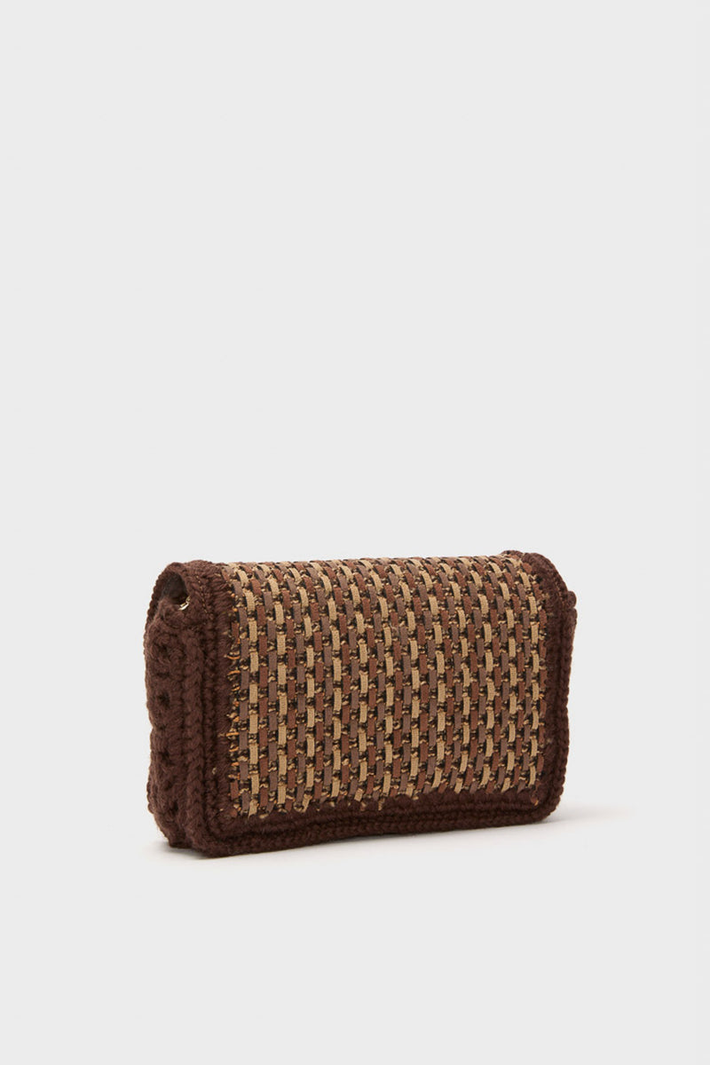 Brown Woven Crossbody