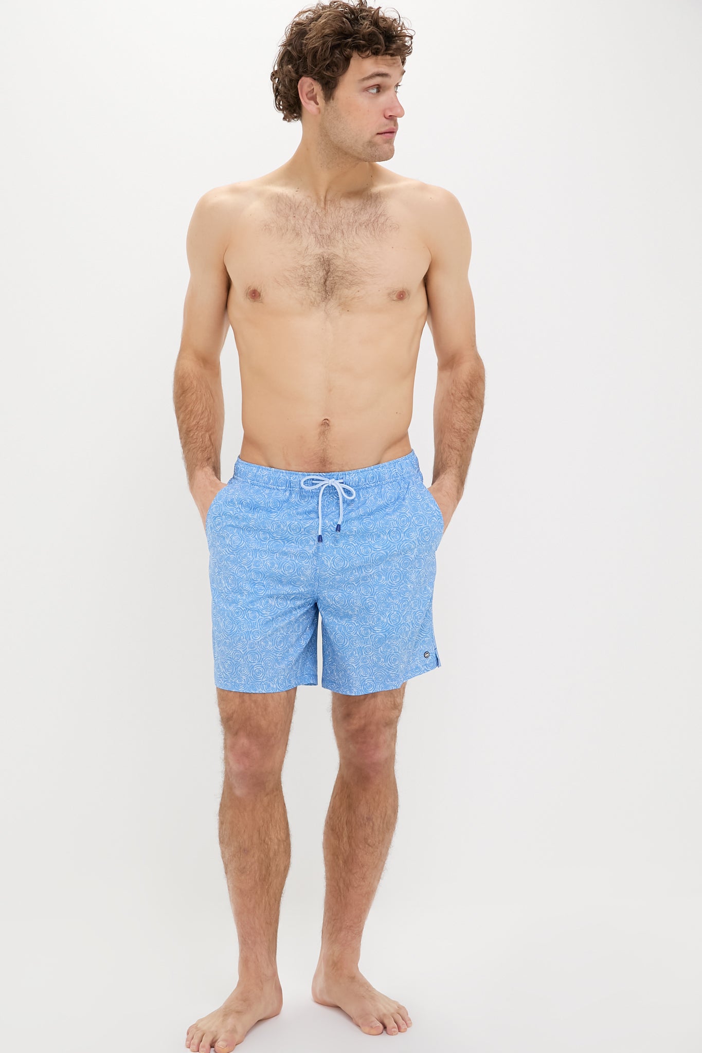 Cottage Blue Ripple Effect Swim Trunks
