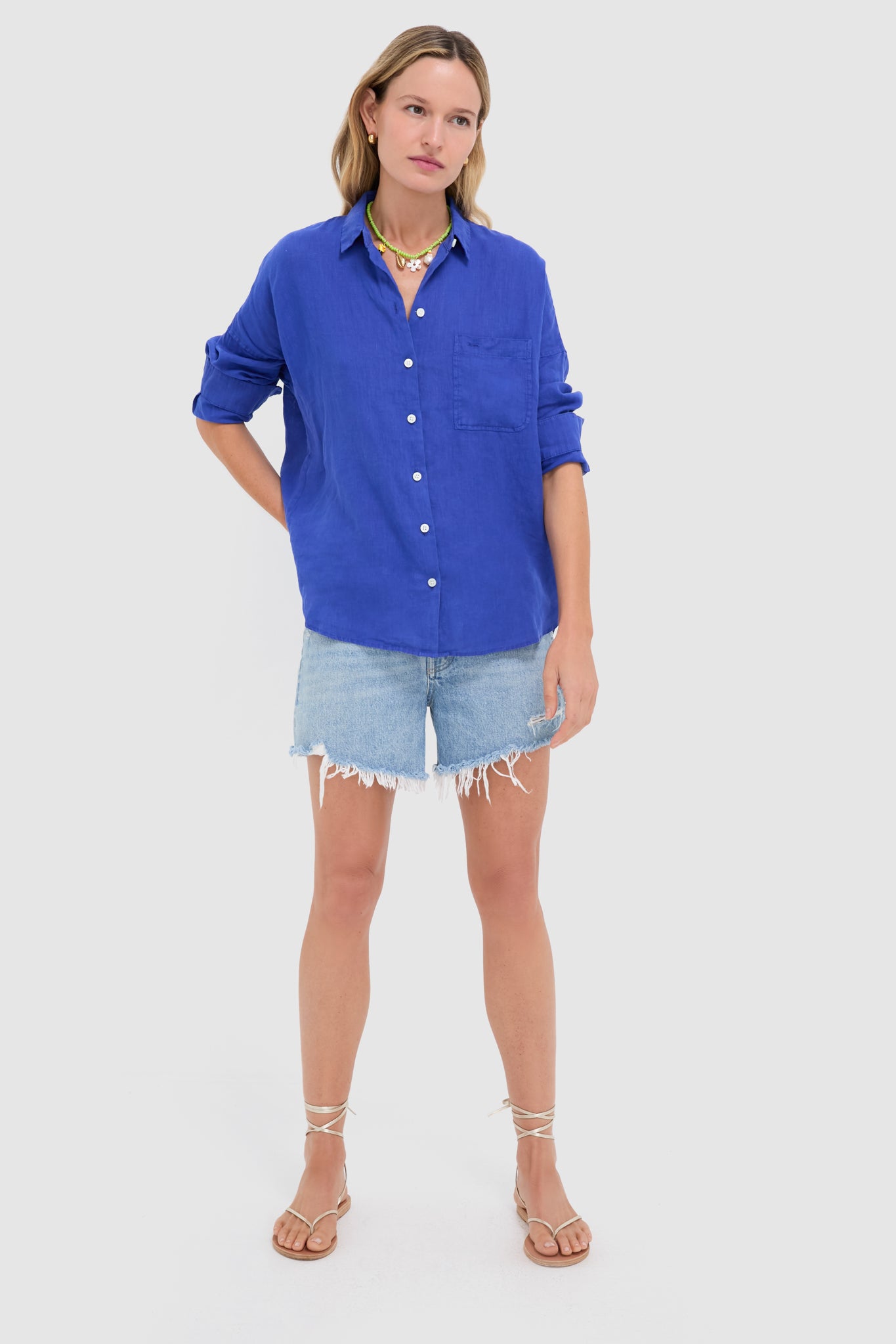 Blue Jo Shirt in Linen