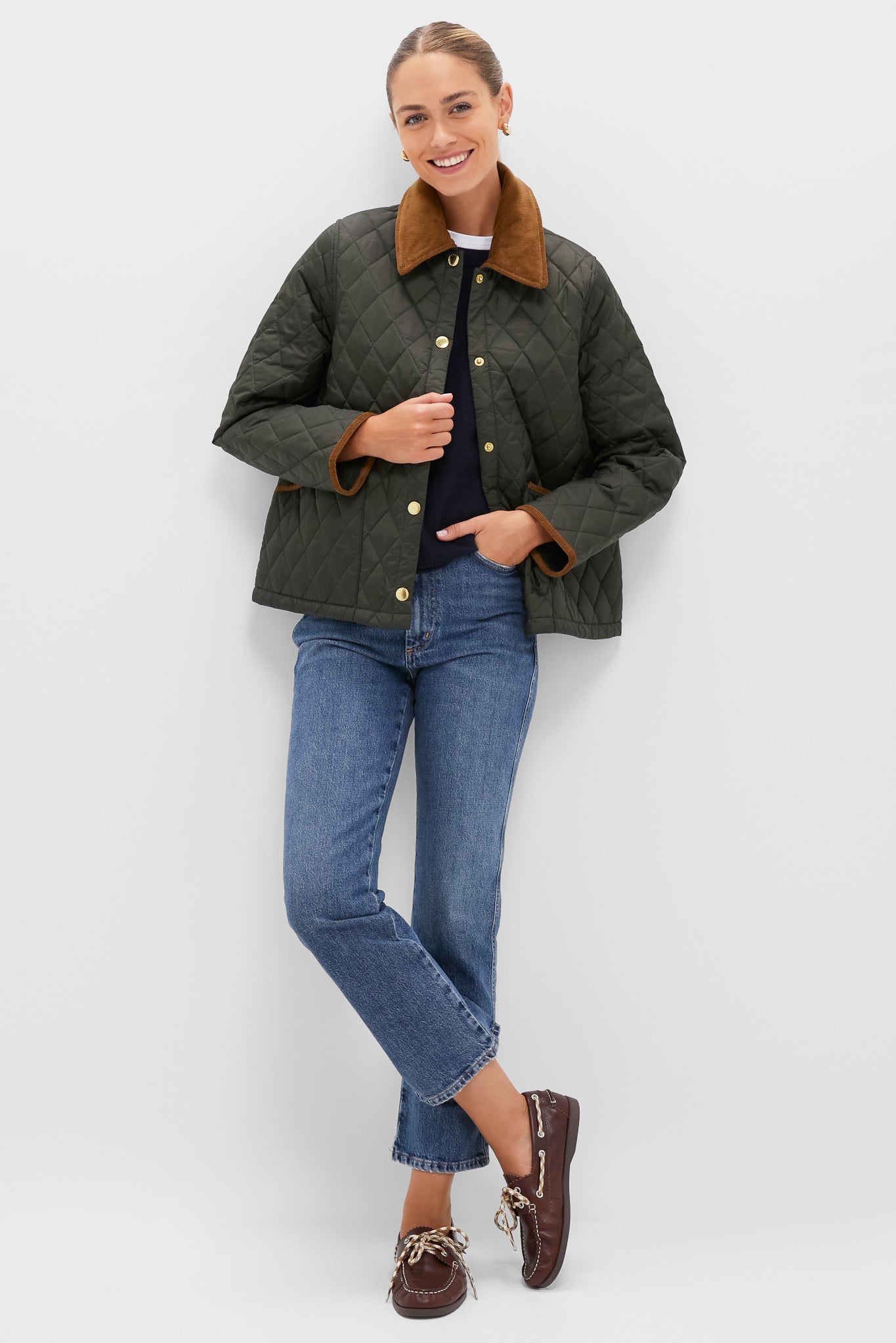 Sage Icons Cropped Liddesdale Quilted Jacket | Barbour