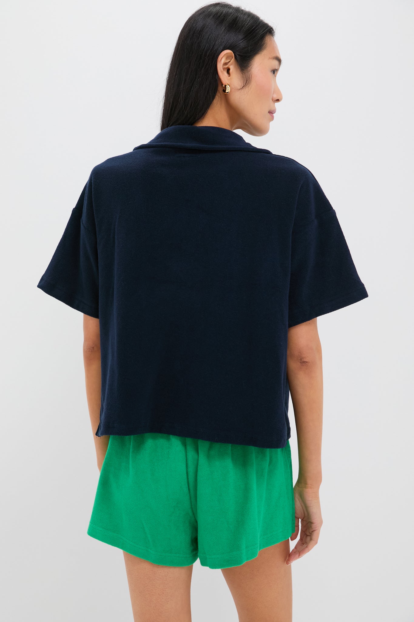 Navy Terrycloth Tybee Top