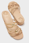 Beige Raffia Shelly Flat Mules
