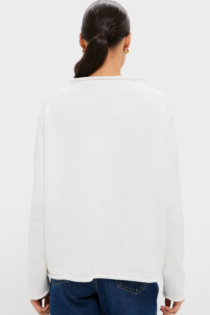 Ivory Cotton Americana Sweater