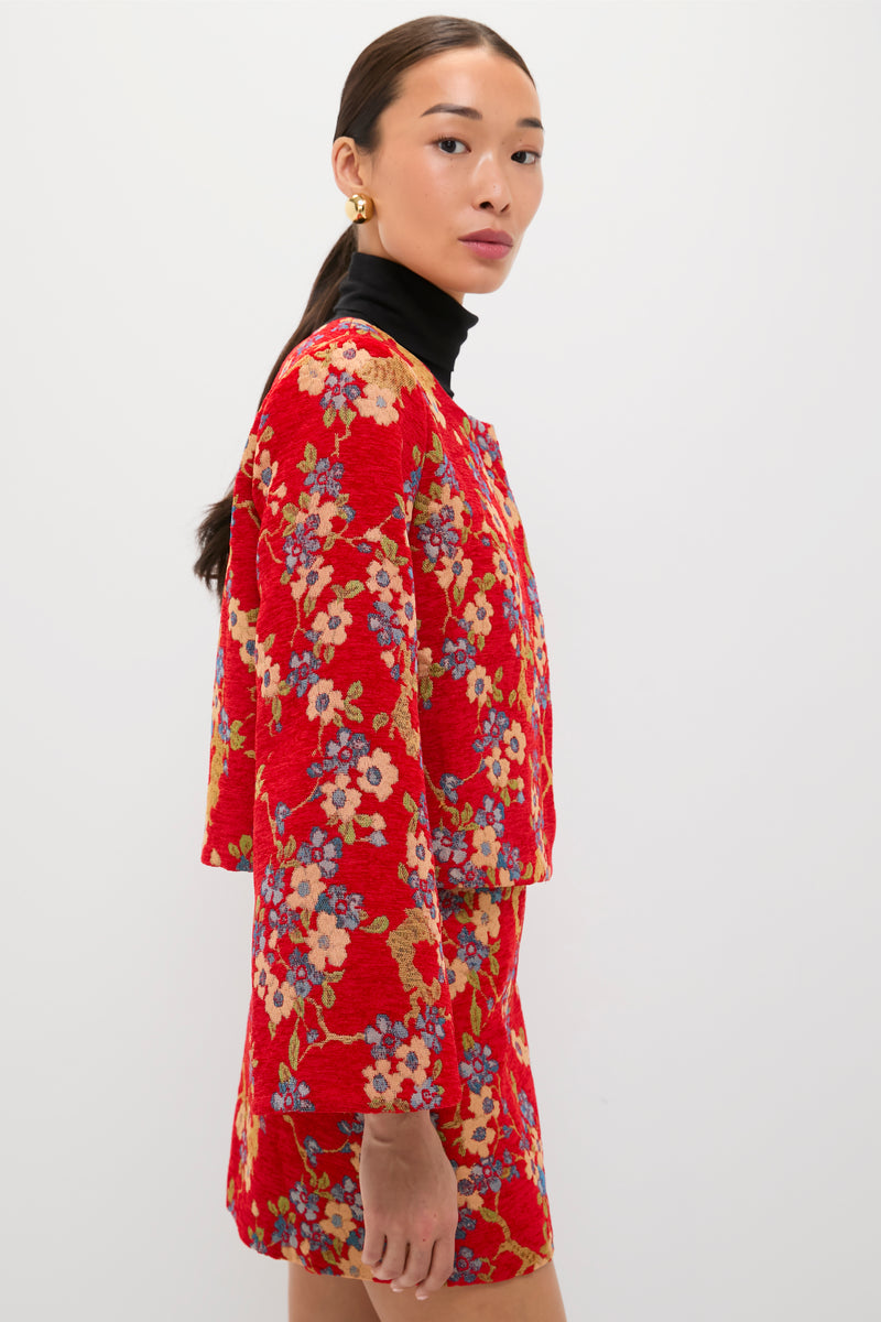 Sakura Blossom Chenille Jacquard Maxine Jacket